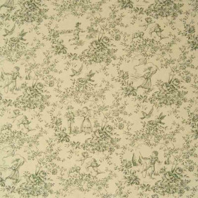 Toile de jouy vert Le parc Monceau Casal