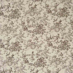 Toile de jouy marron bistre Le parc Monceau Casal