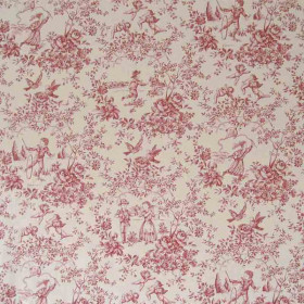 Toile de jouy rouge Le parc Monceau Casal