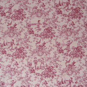 Toile de jouy prune Le parc Monceau Casal