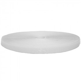 Bande auto agrippante à coudre 20 mm blanc partie crochet - Rouleau de 25 mètres