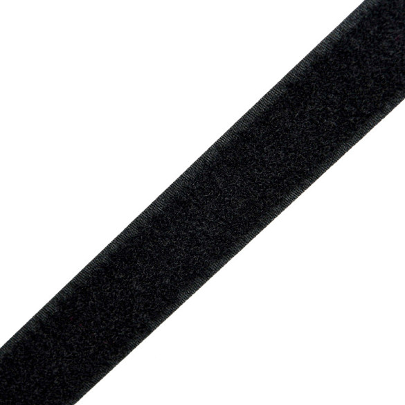 Bande auto agrippante à coudre 25 mm noir partie velours - au mètre