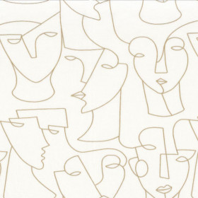 Tissu brodé Visage sable Camengo