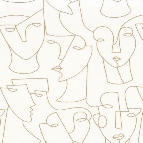 Tissu brodé Visage sable Camengo