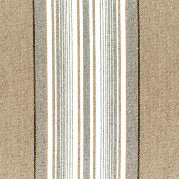 Tissu rayé Aveiro beige céladon Casamance