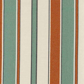 Tissu extérieur rayé Sorrente émeraude orange Casamance
