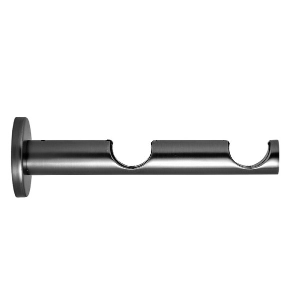 Support double berceau Ø28/28 mm argent vieilli 80/160 mm