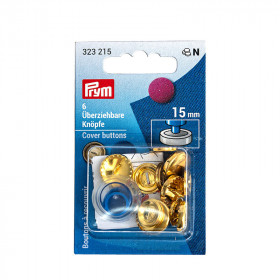 6 boutons à recouvrir doré avec outil 15 mm Prym