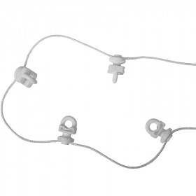 Glisseurs système vague 8 cm blanc pour rail rideau, au mètre