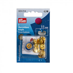 7 boutons à recouvrir doré avec outil 11 mm Prym