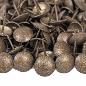 500 Clous tapissier Bronze Doré Lentille Fer 18mm
