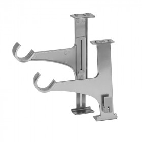 2 supports tringle rideau caisson de volet roulant sans perçage Ø20/28 mm Alu Brossé