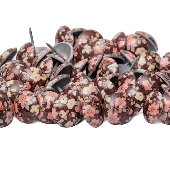 50 clous tapissier peint perle fer 16 mm n°13