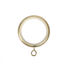 8 anneaux rideaux Ø46x58 mm avec bague silencieuse/crochet décor laiton mat