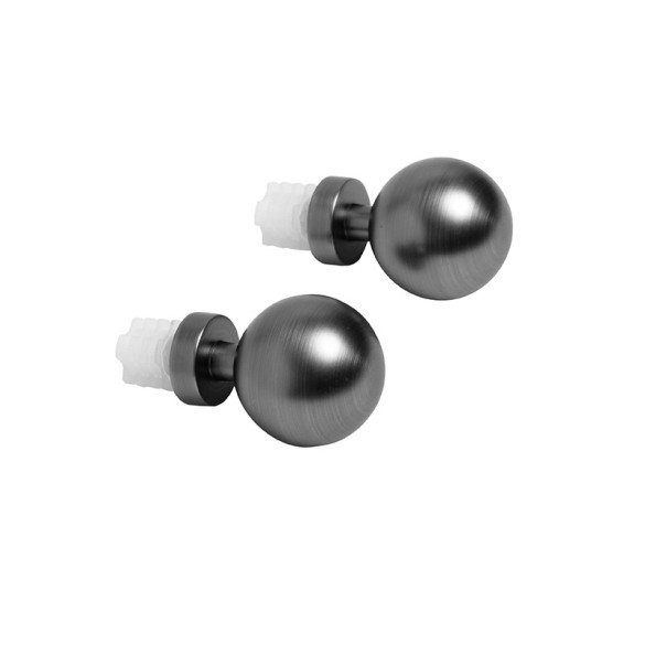2 Embouts boule Ø20 mm argent vieilli