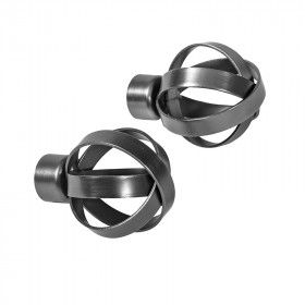 2 Embouts boule Imalia Ø20 mm argent vieilli